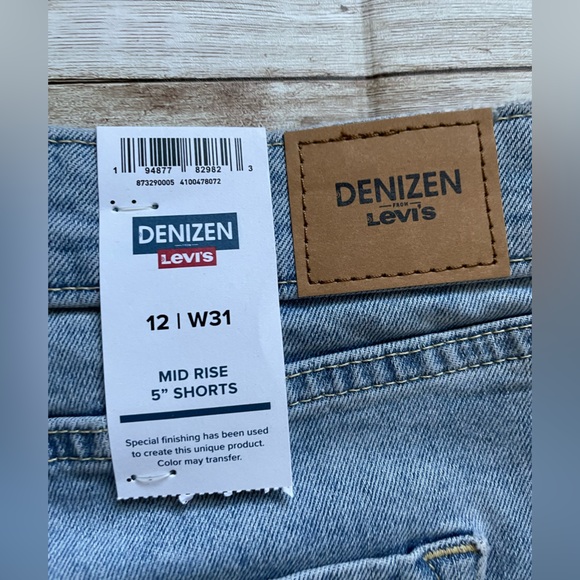 🆕 Denizen by Levi’s Women’s Mid Length Denim Jeans Shorts 31W 12 Large - Picture 10 of 16